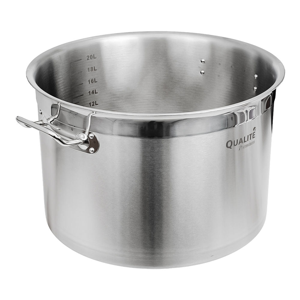 Olla baja con tapa de acero inoxidable 23 L AS067 Qualité Premium