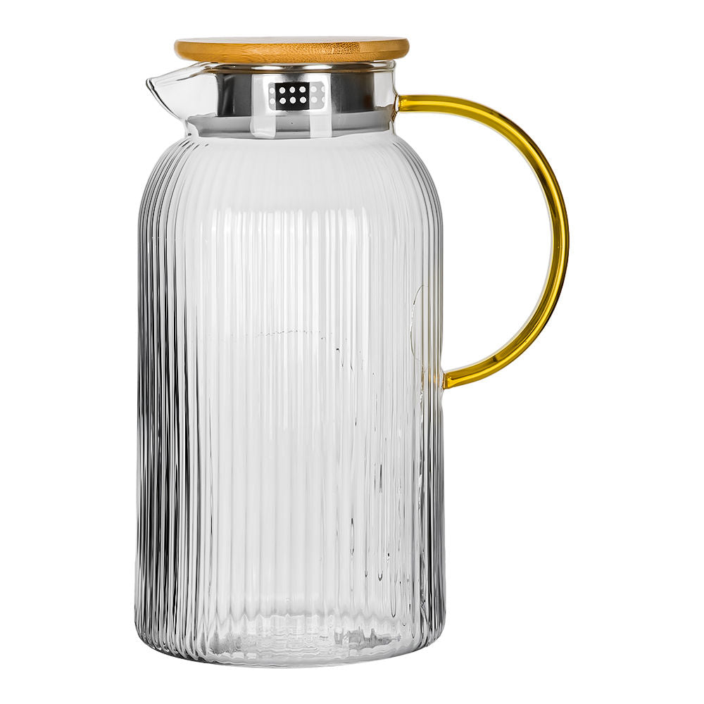 Jarra para refrigerador de vidrio con tapa de bambú 1.9 litros Home Sweet Home