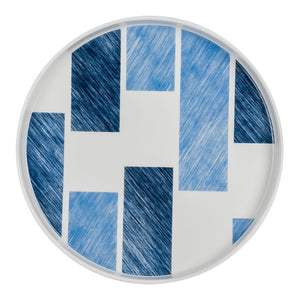 Plato llano de cerámica blanco con azul WC204003A-6 Kitchen Pro