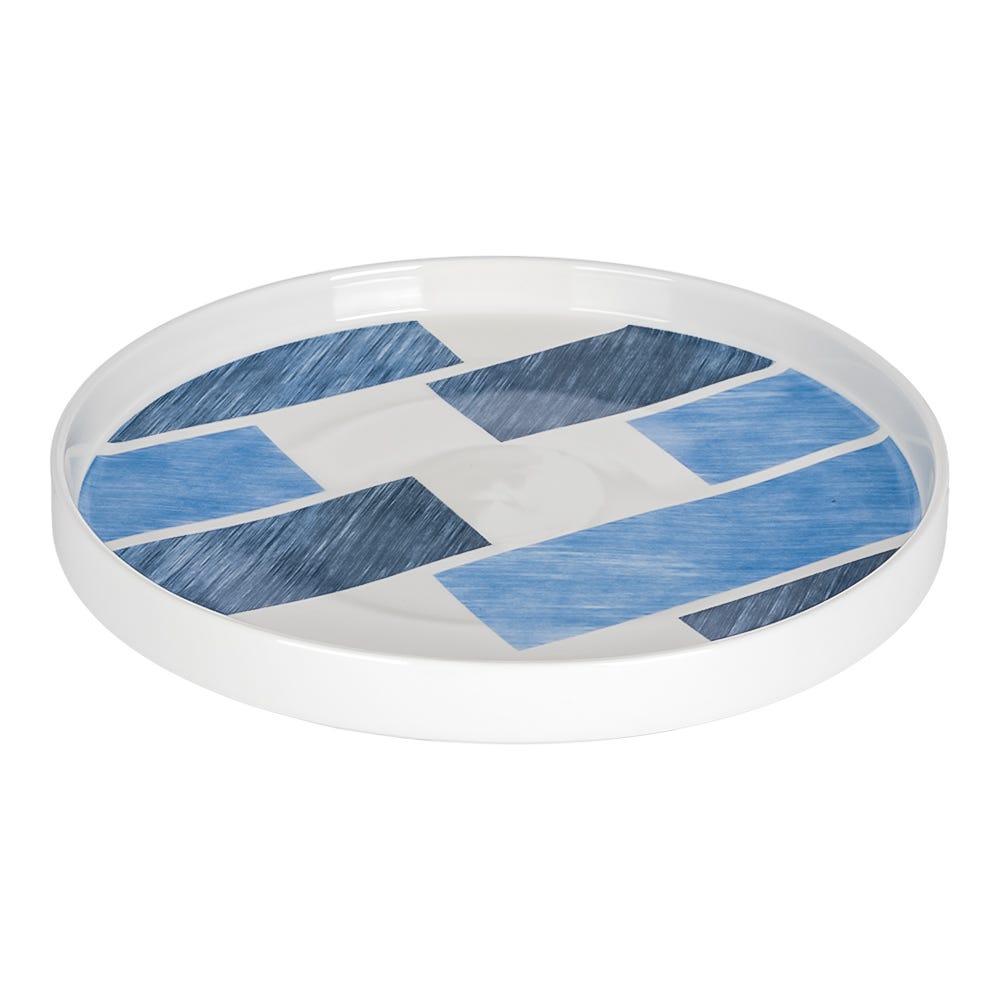 Plato llano de cerámica blanco con azul WC204003A-6 Kitchen Pro