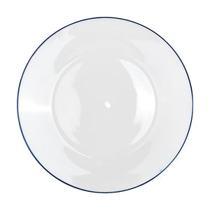 Plato llano de cerámica blanco con orilla azul SYP-177 Kitchen Pro