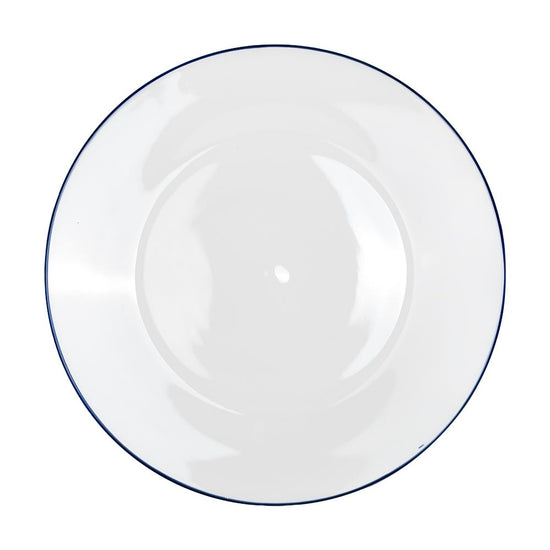 Plato llano de cerámica blanco con orilla azul SYP-177 Kitchen Pro
