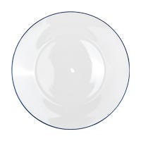 Plato llano de cerámica blanco con orilla azul SYP-177 Kitchen Pro