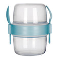 Contenedor doble compartimento con cubiertos 800 ml AP-9452 Titiz – contenedor de dos niveles, vista frontal