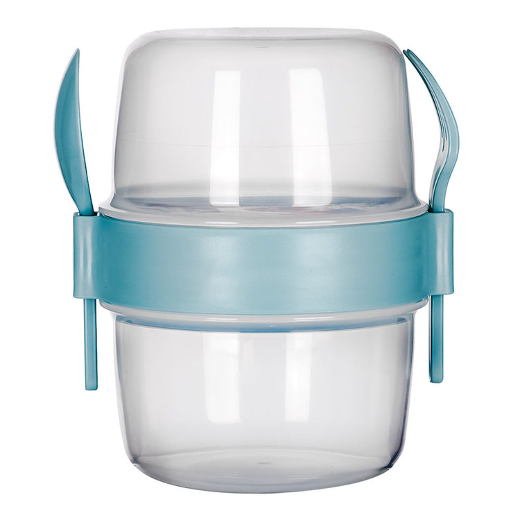Contenedor doble compartimento con cubiertos de 800 ml AP-9452 Titiz