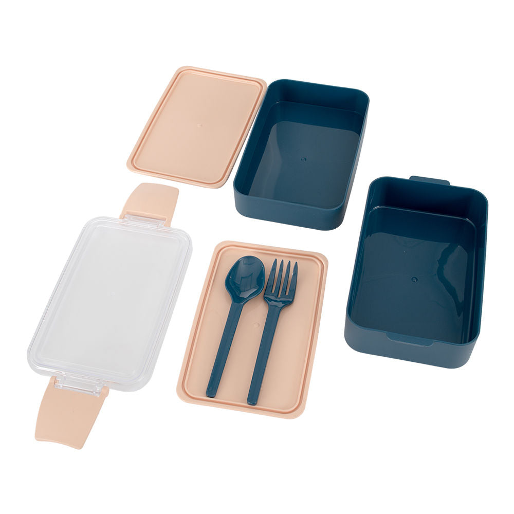 Lonchera de plástico con varios compartimentos y cubiertos AP-9477 Titiz