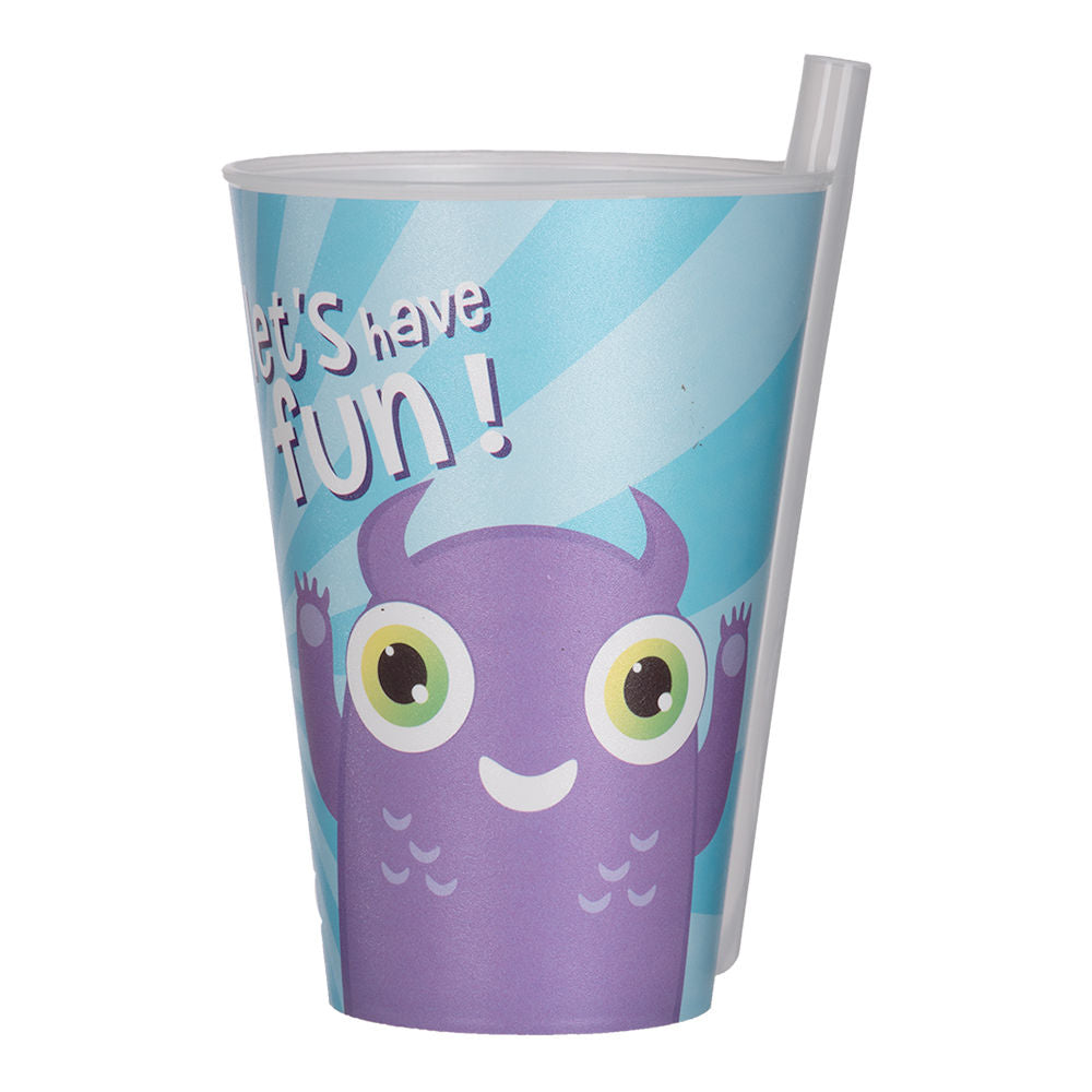 Vaso infantil de plástico con popote 400 ml AP-9124 Titiz