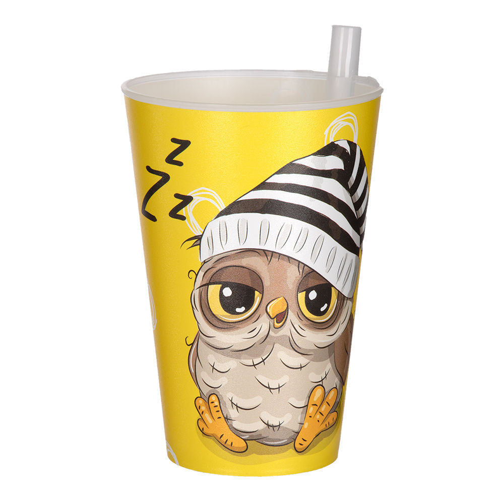 Vaso infantil de plástico con popote 400 ml AP-9124 Titiz