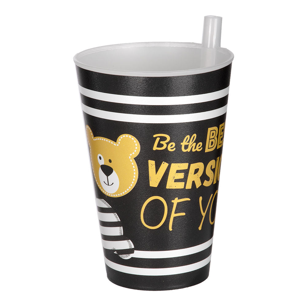 Vaso infantil de plástico con popote 400 ml AP-9124 Titiz