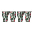 Juego de 4 vasos de plástico 400 ml AP-9123 Titiz – diseño tropical, vista de conjunto