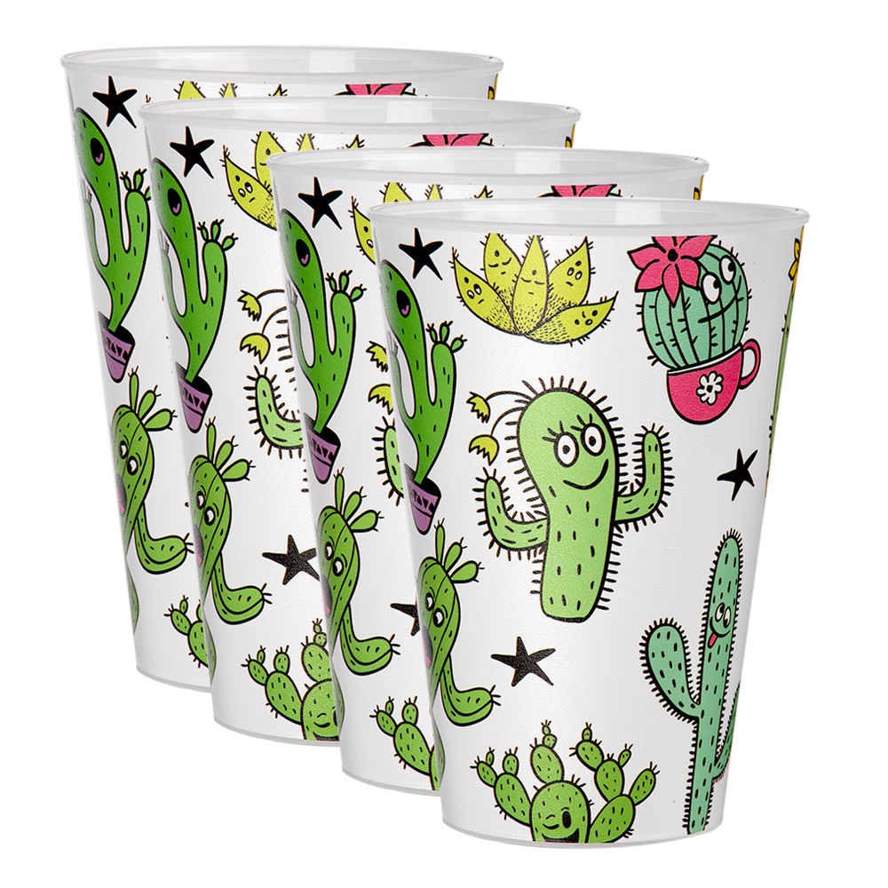 Juego de 4 vasos de plástico 400 ml AP-9123 Titiz