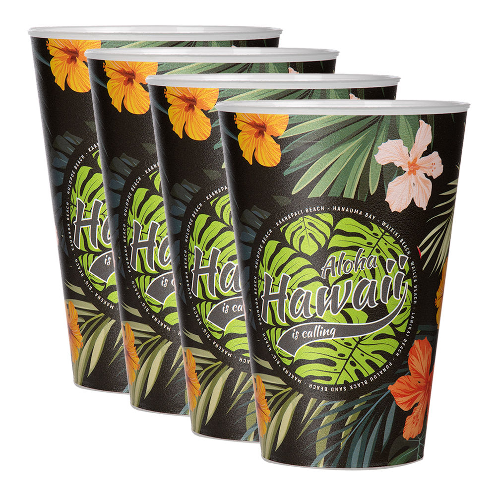 Juego de 4 vasos de plástico 400 ml AP-9123 Titiz