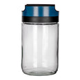 Frasco de vidrio 660 ml con tapa hermética KC-422 Titiz – frasco con tapa azul, vista frontal