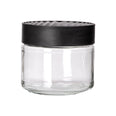 Frasco de vidrio con tapa hermética 300 ml KC-280 Titiz – frasco con tapa negra, vista frontal