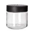 Frasco de vidrio con tapa hermética 425 ml KC-281 Titiz – frasco con tapa negra, vista frontal