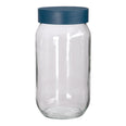 Frasco de vidrio con tapa hermética 1 litro KC-287 Titiz – frasco con tapa azul marino, vista frontal