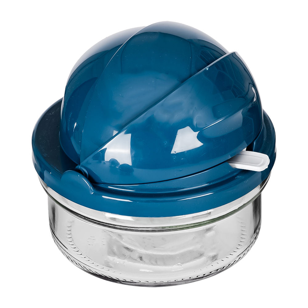Azucarera de vidrio con tapa y cuchara de plástico KC-302 Titiz
