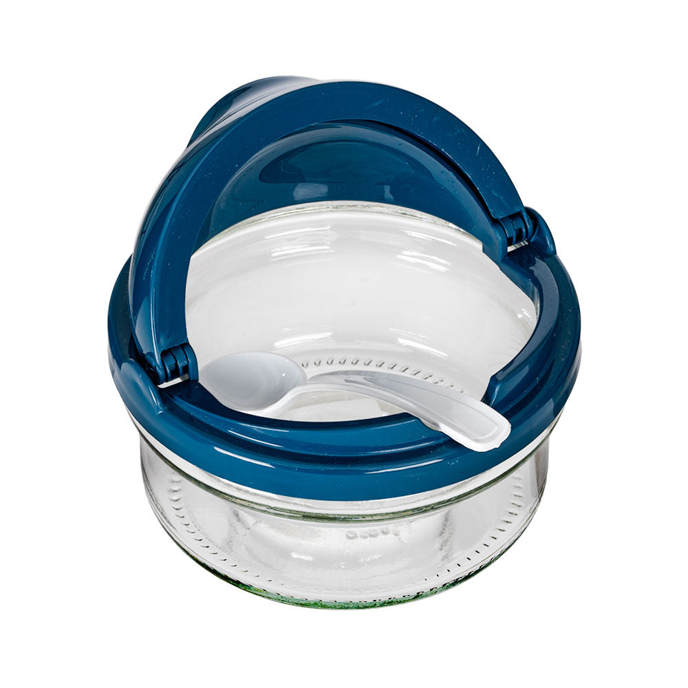 Azucarera de vidrio con tapa y cuchara de plástico KC-302 Titiz