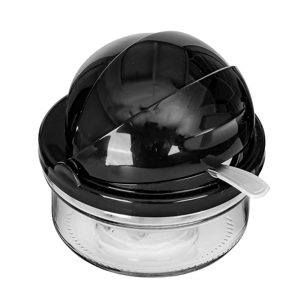 Azucarera de vidrio con tapa y cuchara de plástico KC-302 Titiz