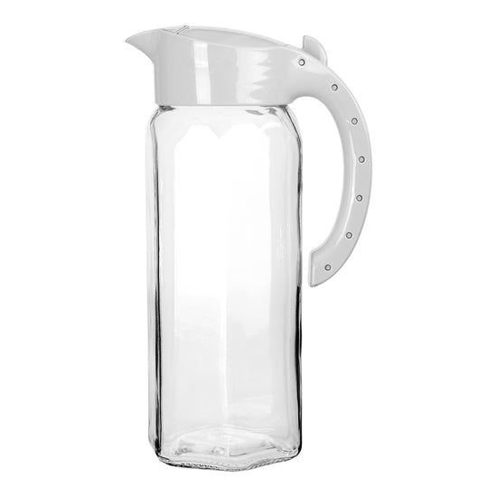 Jarra de vidrio Ala 1.5 L con tapa antiderrapante KC-102 Titiz – jarra con tapa azul, vista frontal