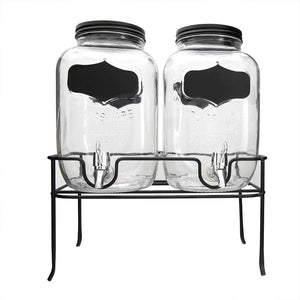 Juego de despachadores de vidrio 4 L base negra