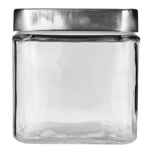 Contenedor cuadrado de vidrio con tapa de aluminio 650 ml ATA325 Home Sweet Home