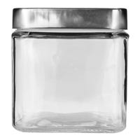Contenedor cuadrado de vidrio con tapa de aluminio 650 ml ATA325 Home Sweet Home