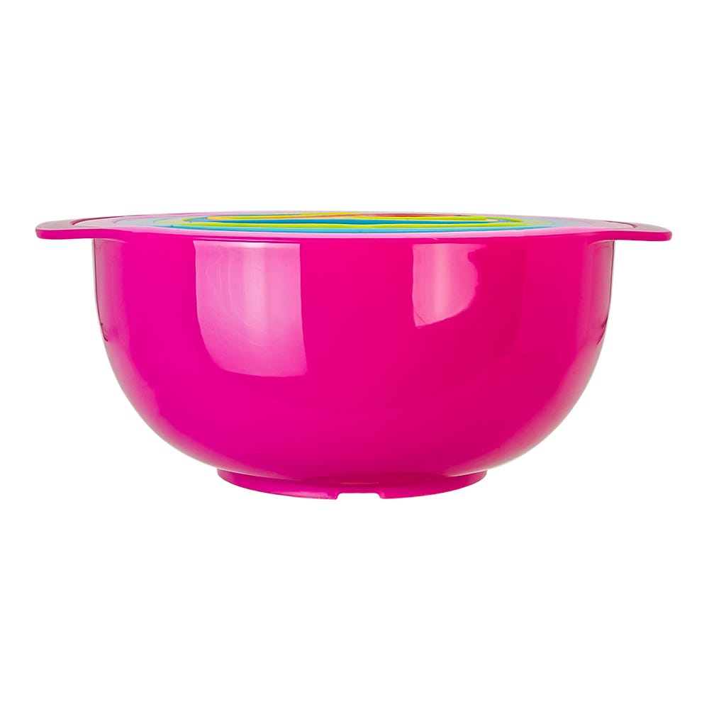 Juego de tazones y cucharas de varios colores de plástico