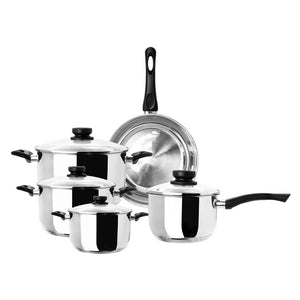Batería de cocina de acero inoxidable 9 piezas acabado espejo Qualité