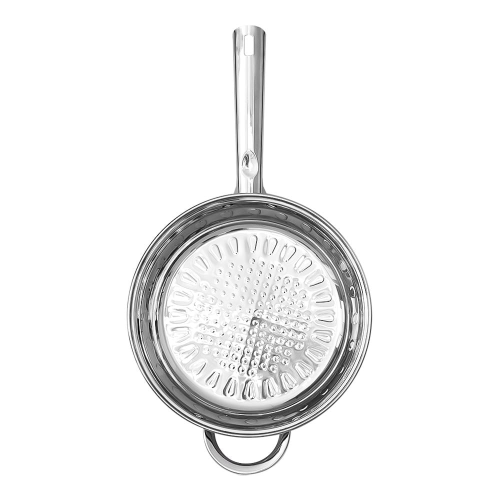 Batería de Acero Inoxidable 12 piezas acabado espejo con tapas