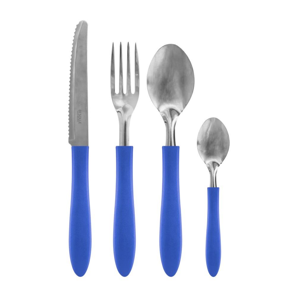 Juego de cubiertos con rallador azul san marino