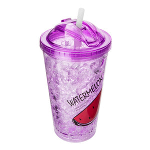 Vaso térmico de plástico 400 ml decorado de frutas Home Sweet Home