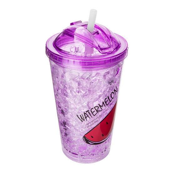 Vaso térmico de plástico 400 ml decorado de frutas Home Sweet Home