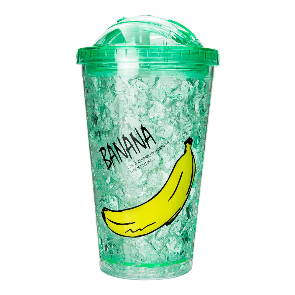 Vaso térmico de plástico 400 ml decorado de frutas Home Sweet Home