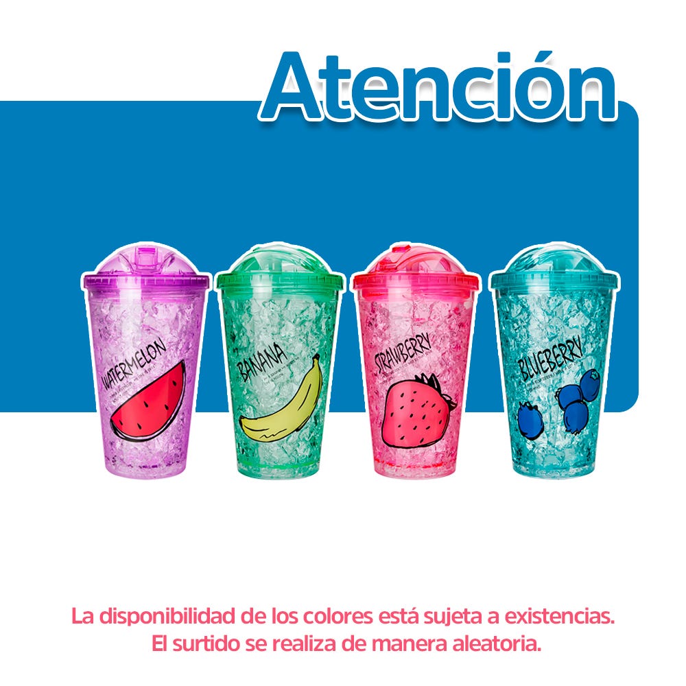 Vaso térmico de plástico 400 ml decorado de frutas Home Sweet Home