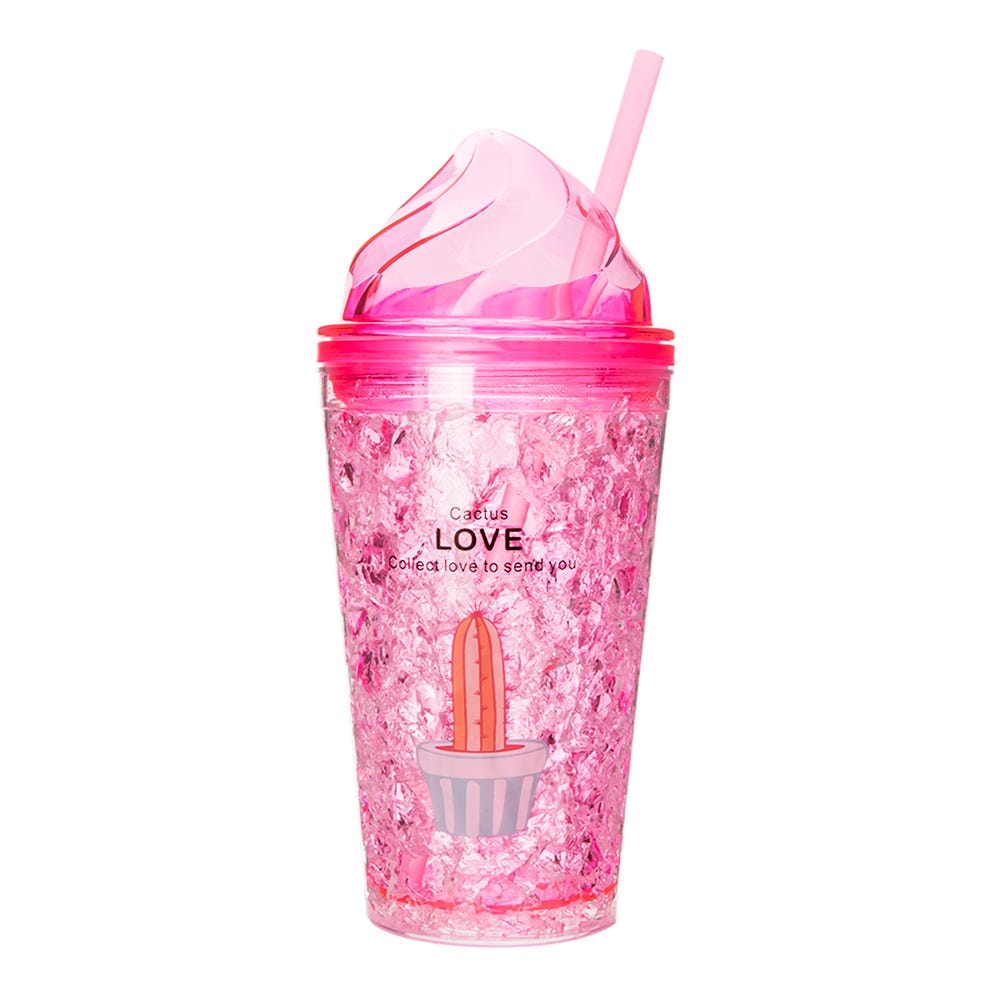 Vaso térmico de plástico 400 ml decorado de plantas Home Sweet Home