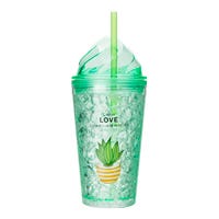 Vaso térmico de plástico 400 ml decorado de plantas Home Sweet Home