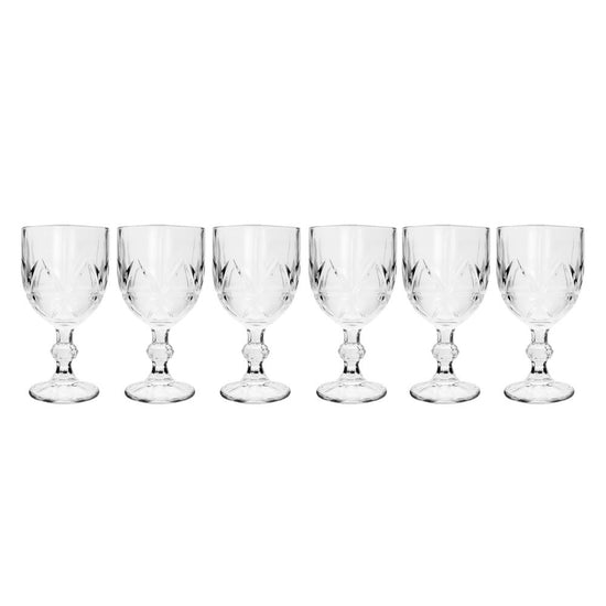 Juego de 6 copas de vidrio 300 ml decorado 1 GB042510JL Home Sweet Home 
