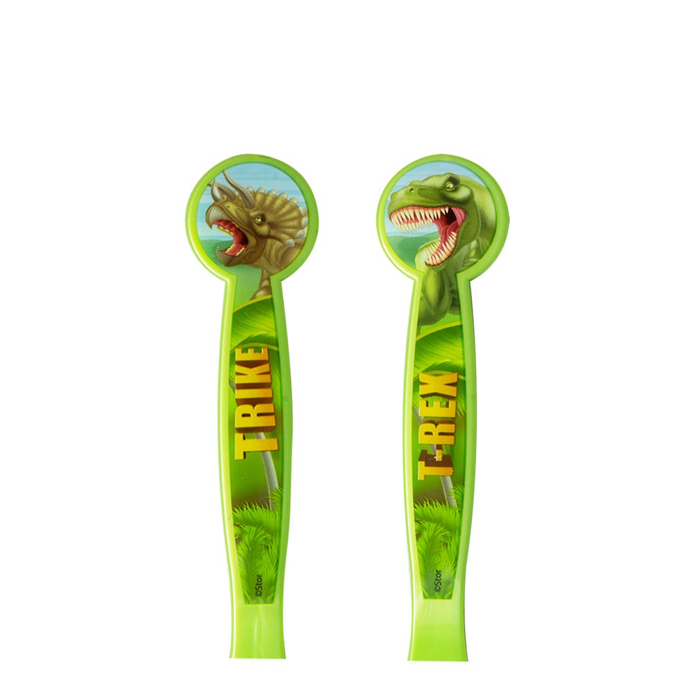 Juego de cubiertos de plástico 2 piezas Dinosaurs Stor