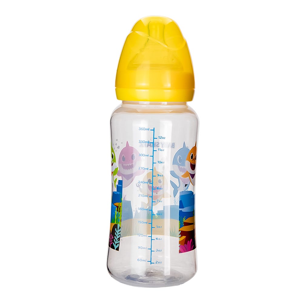 Biberón de plástico cuello ancho de 360 ml Baby Shark Stor