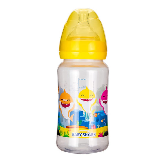 Biberón de plástico cuello ancho de 240 ml Baby Shark Stor