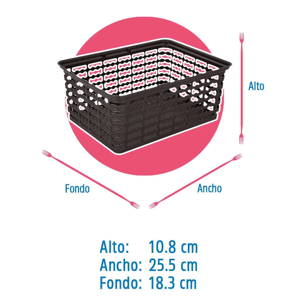 Canasta de plástico deco mediana 13356 Rimax