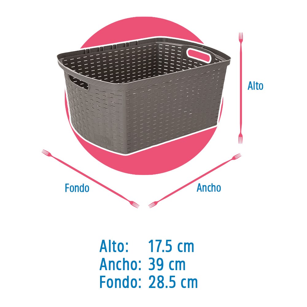 Canasta de plástico shia alta 13358 Rimax