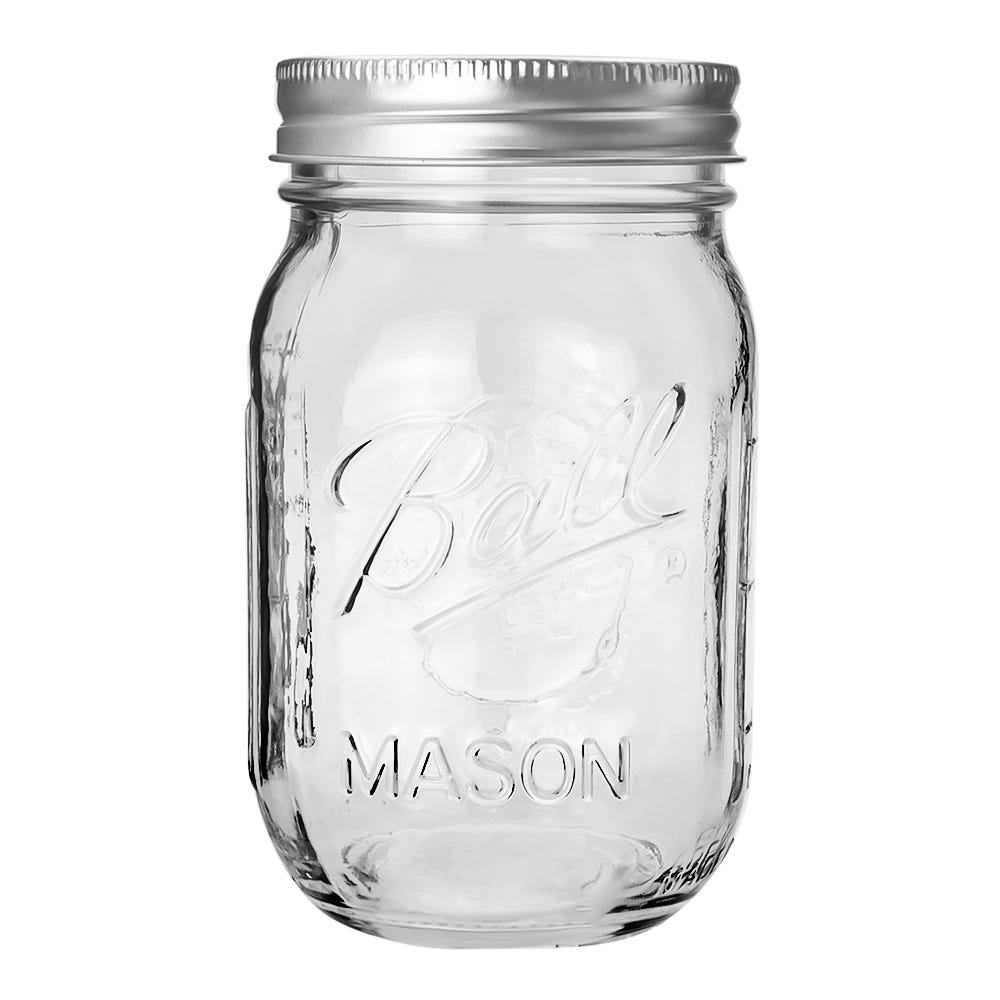 Frasco de vidrio 450 ml boca regular MJB16BR Mason jar ball 