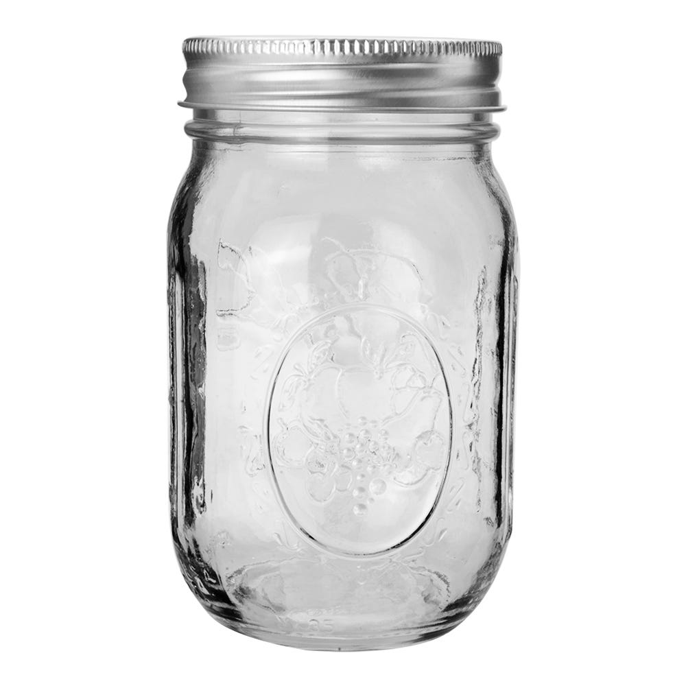 Frasco de vidrio 450 ml boca regular MJB16BR Mason jar ball