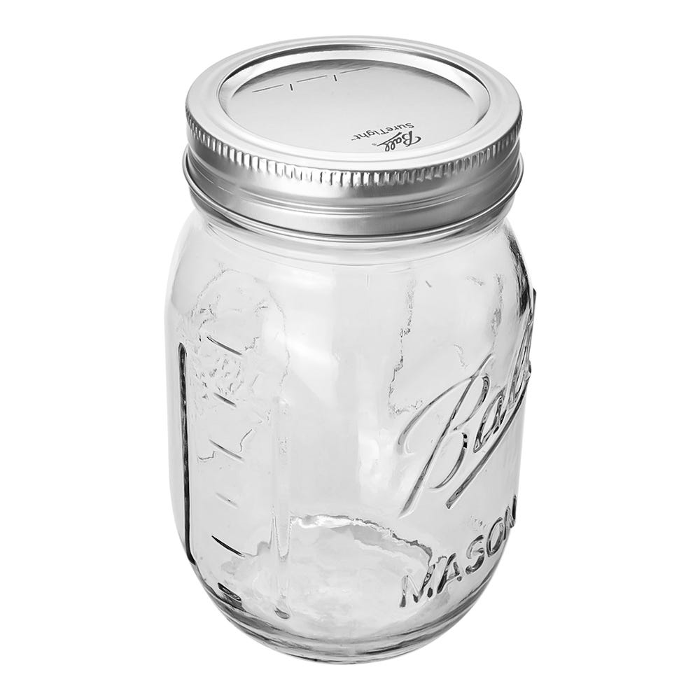 Frasco de vidrio 450 ml boca regular MJB16BR Mason jar ball