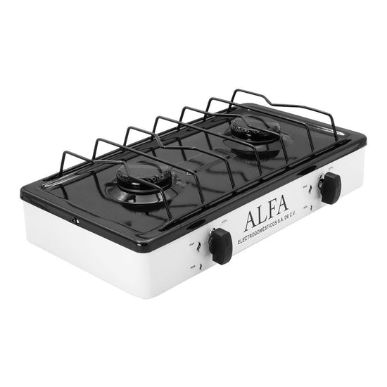 Parrilla de gas 2 quemadores esmaltada blanco 303-6 Alfa Electrodomésticos – vista 4