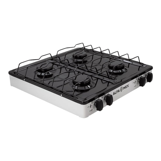 Parrilla de gas 4 quemadores esmaltada blanco 311-6 Alfa – vista 4