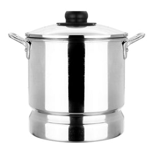 Vaporera de aluminio 18 cm con tapa de vidrio Odisea