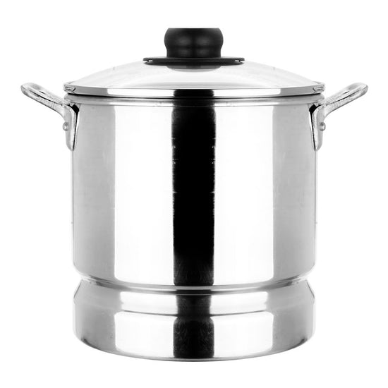 Vaporera de aluminio 18 cm con tapa de vidrio Odisea